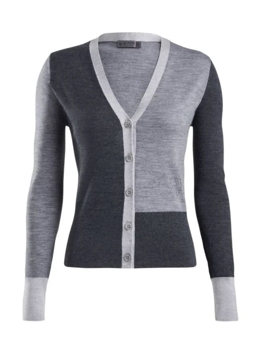 G/Fore Logo Color Block Cardigan Sweater Size L Merino Wool Womens Golf NEW